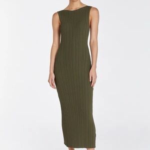 DISSH -SIENNA OLIVE KNIT MIDI DRESS